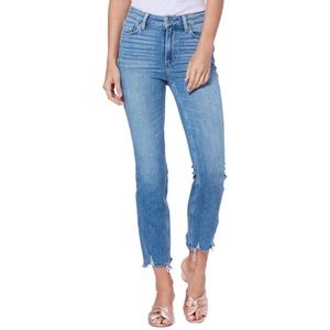 NWT PAIGE Denim Cindy High Waist Destroyed Hem Straight Leg Jeans size 27